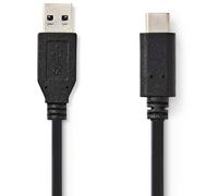 Nedis USB-A - USB C3.1 Gen2 kabel 1.0m zwart