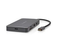 Nedis, USB-C Hub a RJ45 / 3USB-A / Micro SD / USB-C PD 3.0 / 2HDMI 4K 5Gbps 0,2m