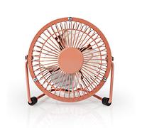 NEDIS Ventilador de mesa | Alimentación USB | Diámetro: 100 mm | 3 W | 1 Velocidad 1.00 m Vintage Rosa
