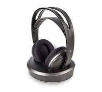 NEDIS Wireless TV Headphones | RF | Over-Ear | Maximum Battery Play Time: 11 hrs | 100 m | Digital Audio | Charging Dock | Black/Silver