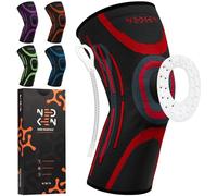 NeDKeN Rodillera - Rodilleras Ortopédicas para Menisco y Ligamentos, Compresión Estabilizadora y Soporte Deportivo para Rodilla, Ideal para Running, CrossFit, Baloncesto y Fútbol (Rojo, L)
