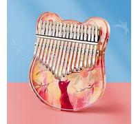 NEDLON Kalimba 17/21 Teclas Acrílico Cristal Piano De Pulgar Instrumento Musical Mbira Piano De Dedo Con Bolsa De EVA, Pegatinas, Martillo De Afinación, Partituras (Color : C, Size : 17 keys)
