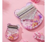 NEDLON Piano De Pulgar Cristal Kalimba 17/21 Clave Piano De Dedo Regalo Musical, Instrumento Musical Con Bolsa De EVA, Pegatinas Y Martillo De Afinación. (Size : 17+10 keys)