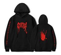 NEDLON Sudadera con capucha Xxxtentacion, sudadera con capucha, jersey con estampado deportivo, camiseta holgada a la moda para hombre, mujer y adulto, otoño(Black-B,L)