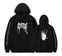 NEDLON Sudadera con capucha Xxxtentacion, sudadera con capucha, jersey con estampado deportivo, camiseta holgada a la moda para hombre, mujer y adulto, otoño(Black-A,L)