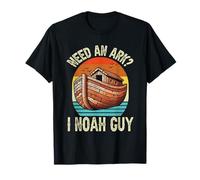 Need An Ark I Noah Guy Christian Jesus Humor Retro Juego de palabras Divertido Camiseta