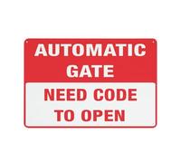 Need Code To Open - Señal de seguridad automática para puerta al aire libre, 12 x 8 pulgadas, señal para el hogar, negocios, alerta de entrada