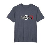 Need For Speed Cars Racing Velocímetro Gráfico Camiseta, Hombre Tallas Grandes, Azul Jaspeado, 3X Alto