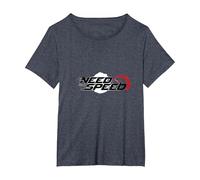 Need For Speed Cars Racing Velocímetro Gráfico Camiseta, Mujer Tallas Grandes, Azul Jaspeado, 3XL Grande
