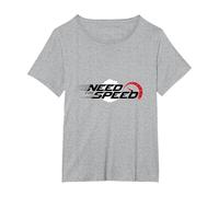 Need For Speed Cars Racing Velocímetro Gráfico Camiseta, Mujer Tallas Grandes, Gris Jaspeado, 3XL Grande