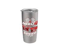 Need for Speeding Racing Car con diseño de banderas a cuadros Vaso térmico de acero inoxidable de doble pared