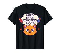 Need More Coloring Books Cute Cat & Colored Pencil Design Camiseta