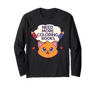 Need More Coloring Books Cute Cat & Colored Pencil Design Manga Larga