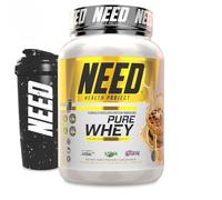 NEED - Proteina Whey en Polvo - Suplemento Proteico para Ganar Masa Muscular - Alta Pureza con Enzimas Digestivas - Suplemento Deportivo Sin Azúcar y Sin Grumos - 1Kg - Waffle & Vanilla Ice Cream
