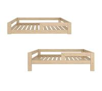 Need Sleep Cama Convertible Montessori Suelo 2-en-1 70x140 cm Barrera Bebé Madera Escalable (90x190 cm)