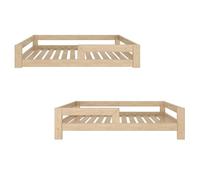 Need Sleep Montessori Cama en el suelo 2 en 1 para niños, convertible en cama infantil, 90 x 180 cm, con protección anticaídas, somier de láminas bajo, para niños a partir de 2 años