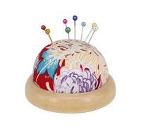 Needle Cushion - Vintage Pin Cushion with Wooden Base for Sewing Supplies | Japanese Style Pillow Sewing Craft Embroidery Holder Tool Random Color Pincushions, Needlework Accessory.