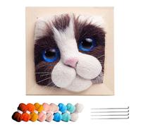 Needle Felting Kit - Cat Photo Frame Wool Craft Set | Easy Animal Felting Kit for Beginners, Decorative Handcrafted Cat Face Art with Tools, Instructions, and Giftable Packaging for Craft