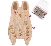 Needle Holder Block - Cute Timber Magnet Pin Keeper for Stitching Supplies | Decorative Organizer with Hair Clip Slot, Paper Clip Pin Collection Pack & Hobby Accessory for Handcraft