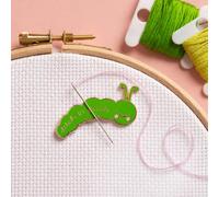Needle Minder - Diseño de oruga para punto de cruz, costura, bordado y accesorios de costura, esmalte y magnético