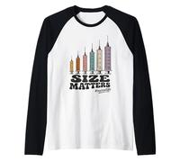 Needle Size Matters Funny Nursing and Nurses Camiseta Manga Raglan