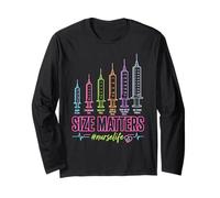 Needle Size Matters Funny Nursing and Nurses Manga Larga