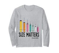 Needle Size Matters Funny Nursing and Nurses Manga Larga