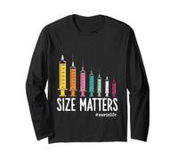 Needle Size Matters Funny Nursing and Nurses Manga Larga