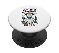 Needles CA USA - Divertido, diseño de Gato Meowdy Pawtner PopSockets PopGrip Adhesivo