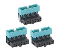 needlid Adaptador de Corriente de Placa Base de tamaño ultrapequeño, 3 Piezas de Larga Vida útil, Conector de 19 Pines a 90 Grados, para alimentación de(B Gap Facing Inward)