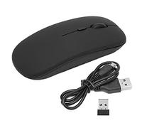 needlid Ratón de Oficina, Mini Ratón USB Portátil Distancia de Transmisión de 10 M Diseño Ergonómico dpi de Tres Velocidades con Receptor Cable de Carga para Computadora para(Negro Mate, Modo Dual)
