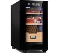 NEEDONE Humidificador de puros de 23 L, enfriador electrónico, capacidad de 150 unidades, con estantes de madera de cedro español con pantallas de higrómetro digital..