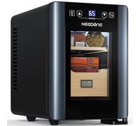 NEEDONE Humidificador eléctrico de cigarros de 8 litros con sistema de control silencioso de calefacción y refrigeración, caja de humidificador termostático con estantes de madera de cedro español y