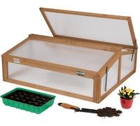needs&wants Frühbeet de Madera Invernadero para Huerto 90x82cm Marrón