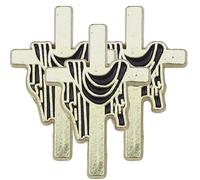 Needzo Pin de solapa esmaltado con cruz de cuaresma, accesorio religioso de Pascua, 3/4 pulgadas de alto (paquete de 3)