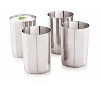 neelam Juego de vasos de acero inoxidable, 4 piezas, plata, 300 ml