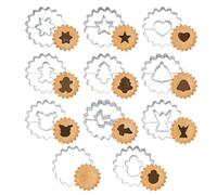 NEERIX 11pcs Navidad Cortadores de Galletas Acero Inoxidable,Navidad Cortadores de Galletas,galletas y fondant Decoración,árbol de Navidad,Corazón,Campana,Hombre de Jengibre,Muñeco de Nieve,etc