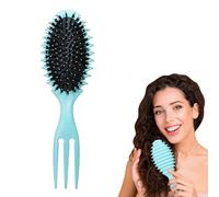 NEERIX Curl Defining Brush, Cepillo para definir rizos, para cabello rizado, peinado definido, rizos definidos, menos tirón y separación de rizos, forma ergonómica (verde azulado)
