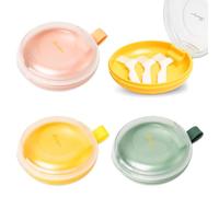 NEETUE 3 fundas de viaje para corbata, soporte Qtip, estuche de viaje, soporte para vendas de viaje, para púas de hilo dental, estuche portátil para lazos para el pelo, funda para dentaduras postizas