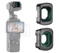 NEEWER 0.75X Lentes Gran Angular & 2X Macro, Compatible con dji Osmo Pocket 4 Pocket3 Creator Combo Accesorios, 108° Campo Visión, 3 Elementos en 3 Grupos Marco Lentes con Dos Protectores Pantalla
