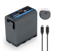 NEEWER 10500mAh NP-F970 Batería Repuesto, 4,8H de Tiempo de Carga Completa, 20W PD Cable de Carga Rápida USB C, Recargable, Videocámara LED para Sony FX3/FX30/A7, para Canon R5, para Nikon Z8, Gris