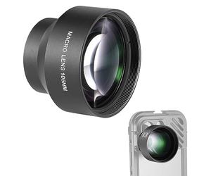 NEEWER 105mm Lente Macro HD Solo para 17mm Placa Trasera de Rosca, Compatible con Funda SmallRig NEEWER iPhone 16 15 14 13 Pro Max Samsung con 17mm Adaptador de Lente, 46mm Rosca Frontal, LS-26