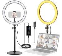 NEEWER 12" Ring Light de Mesa de Alta Potencia 24 W con Soporte/Soporte para teléfono, luz Selfie videoconferencias LED para iPhone Streaming Maquillaje Vlog Video Laptop Computer Webcam Zoom Call