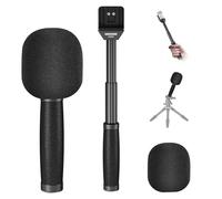 NEEWER 13"/33cm Micrófono Lavalier Telescópico Mango con Entrevista Anti-Off Espuma Zapatos Fríos Parabrisas Mango Mic Compatible con Go II dji Mic NEEWER CM22/CM28/CM28PRO/CM31 Rode Wireless, MS005