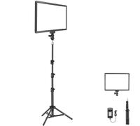 NEEWER 13" Panel Luz LED Video, Estudio Luz Kit con Trípode, Luz Relleno Bicolor Regulable para Grabación de Podcasts y Fotografía en Streaming, 3200-5600K CRI97+, 2400 Lux/0,5m, 8000mAh, NL-192AI