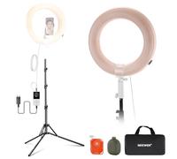 NEEWER 14" Inflable Gran Aro Luz con Trípode/Soporte Móvil/Remoto, 35W Portátil LED Ringlight 2900-6500K 2400lux CRI95+ para iPhone, Selfie Streaming Grabación Video Maquillaje Estudio Pestaña,RA14B