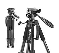 Neewer Trípode para cámara 142 cm – Aluminio, rótula 3 vías giratoria, carga 4 kg, bolsa, negro