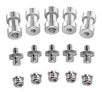 Neewer 15 Piezas 1/4" 3/8" Convertidor Adaptador De Tornillo Roscado De Metal Para Cámara Réflex Digital, Trípode, Aparejo Del Hombro, Luz Soporte, Caja De Cámara