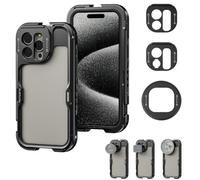 NEEWER 15 Pro MAX Cage [2aGen], estabilizador de teléfono Rig Video con Adaptador para Filtro de 67 mm, Placa Trasera para Objetivo de 17 mm, Adaptador para Lentes T Mount Compatible con Moment T