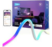 NEEWER 16,4ft/5m LED Strip Lights Front Lit,Inteligente AI App Control RGB Recortable Neon Rope Light Cambio Color para Dormitorio Sala Juegos Estudio Hogar Aula Pared Exterior Decor Impermeable,NS01
